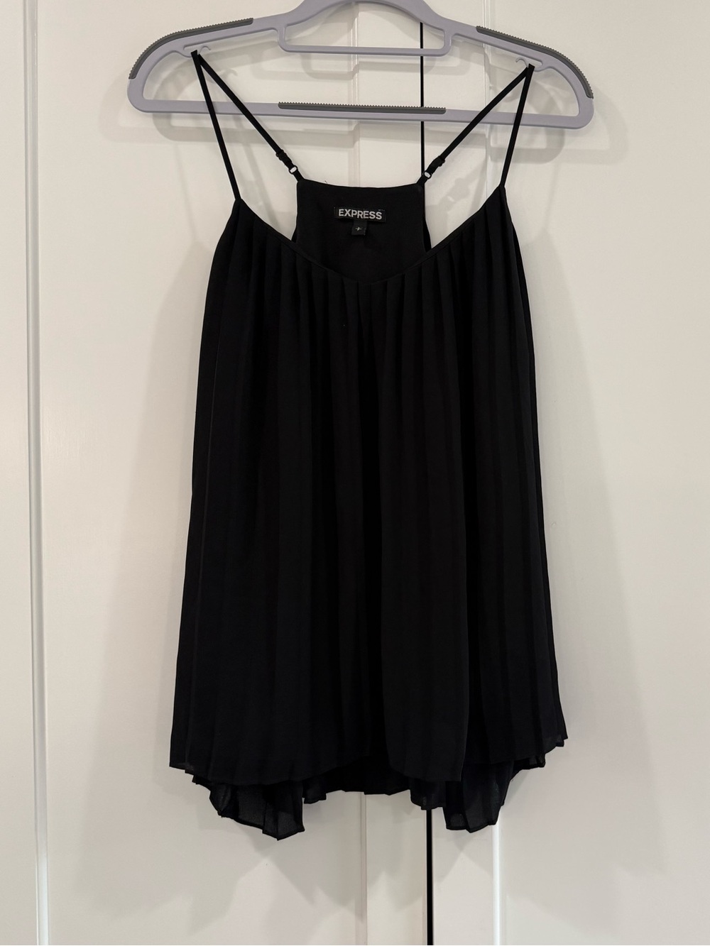 Express Black Pleated Spaghetti Strap Camisole